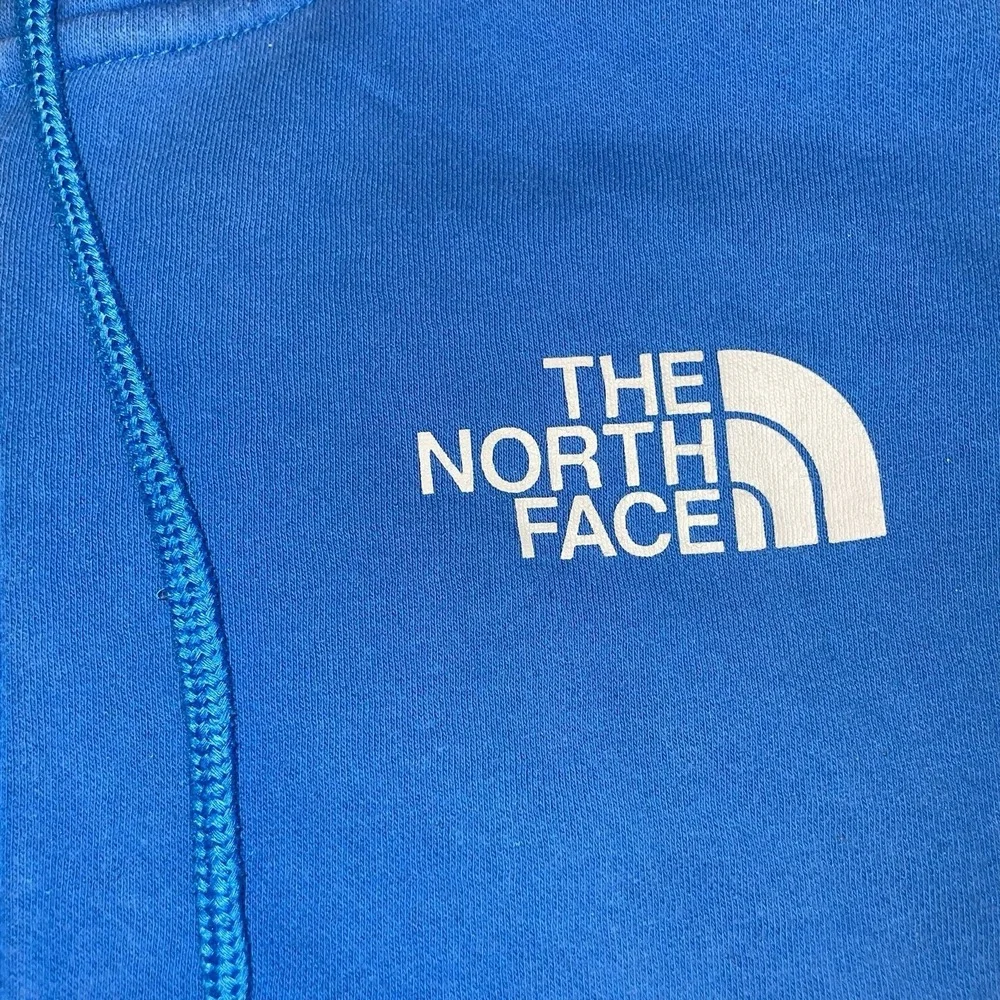 The North Face Mens Front/Back Graphic Print Zip Up Blue Hoodie - Mens Size XL